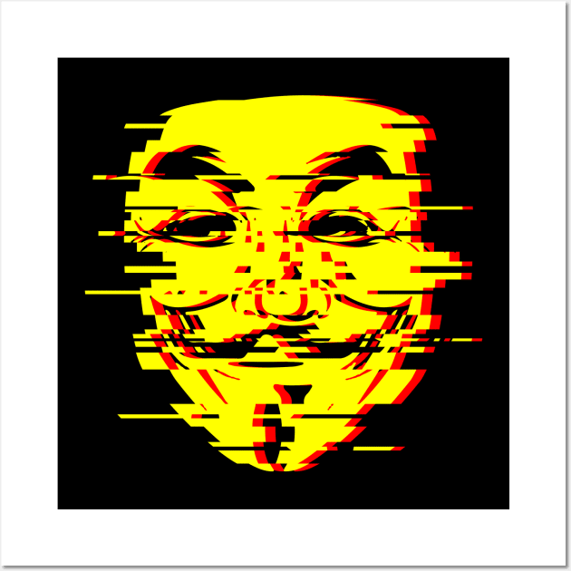 Anon Glitch Yellow Wall Art by Starquake